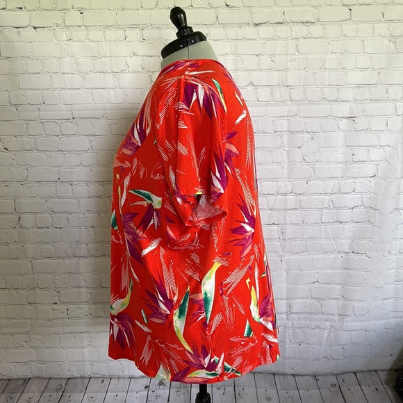 APT 9 SIZE 3X SHORT SLEEVE RED/ORANGE BLOUSE, V NECK, SOFT - Picture 3 of 10